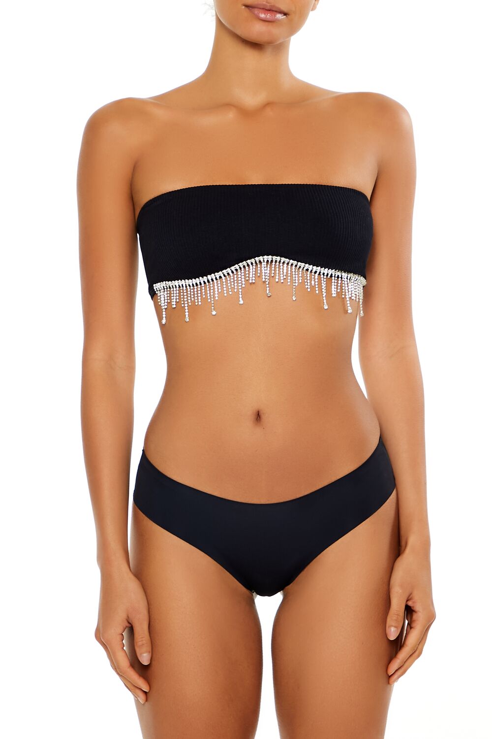 Seamless Rhinestone Fringe Bralette | Forever 21 Women