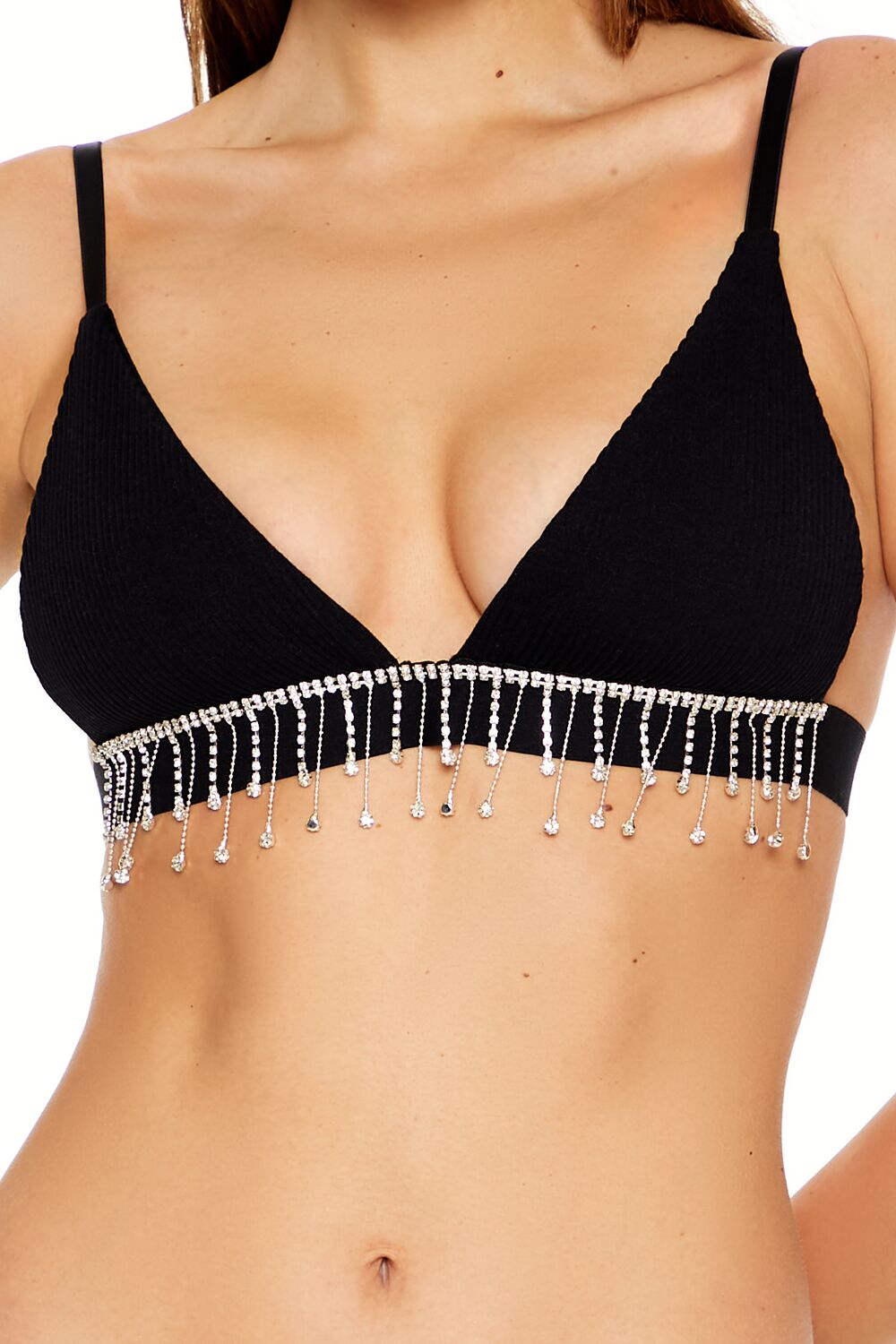 Seamless Rhinestone Fringe Bralette | Forever 21 Women