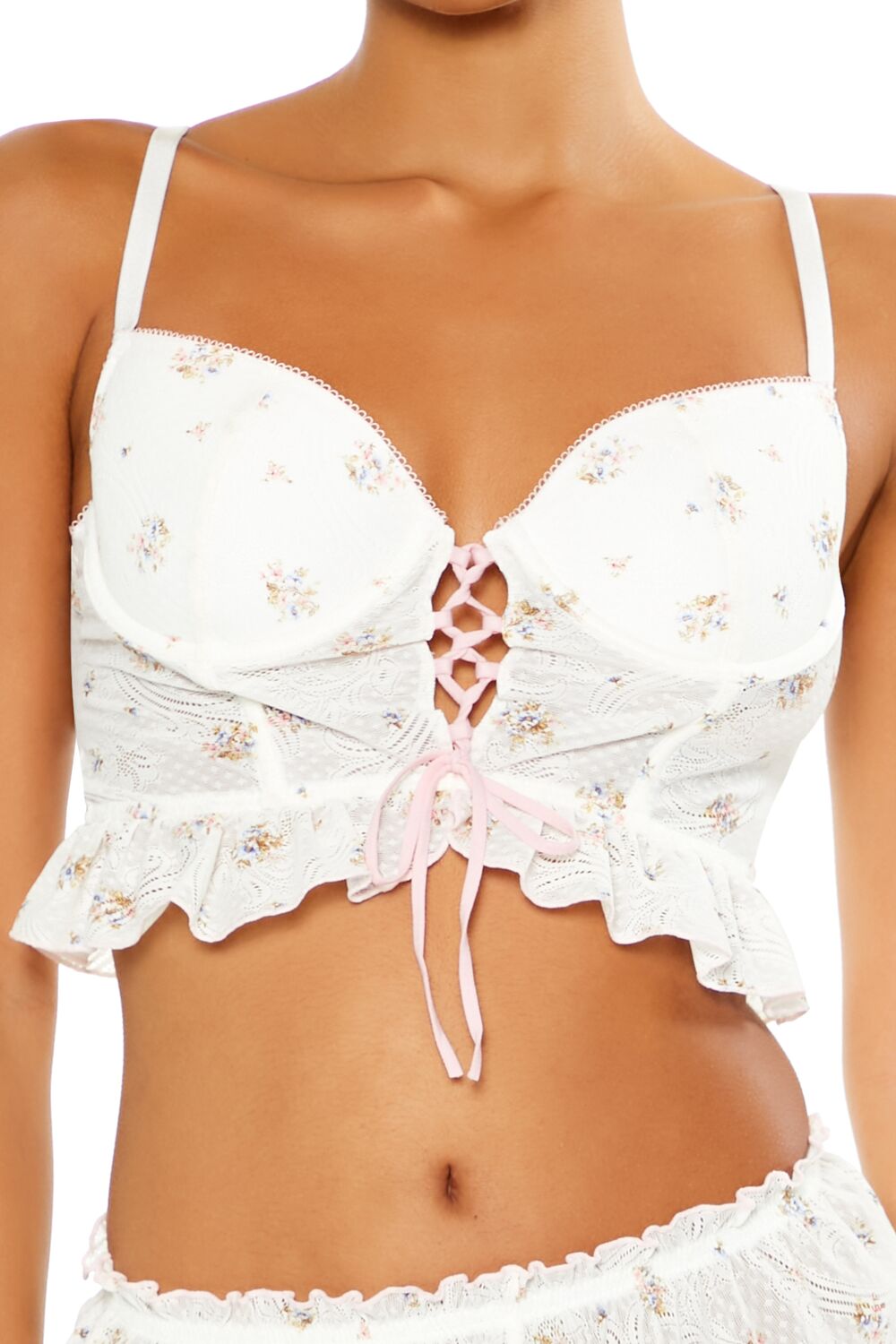 Floral Lace-Up Lingerie Corset Cami | Forever 21 Women
