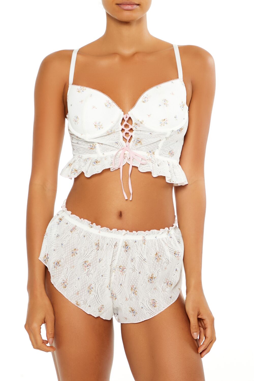 Floral Lace-Up Lingerie Corset Cami | Forever 21 Women
