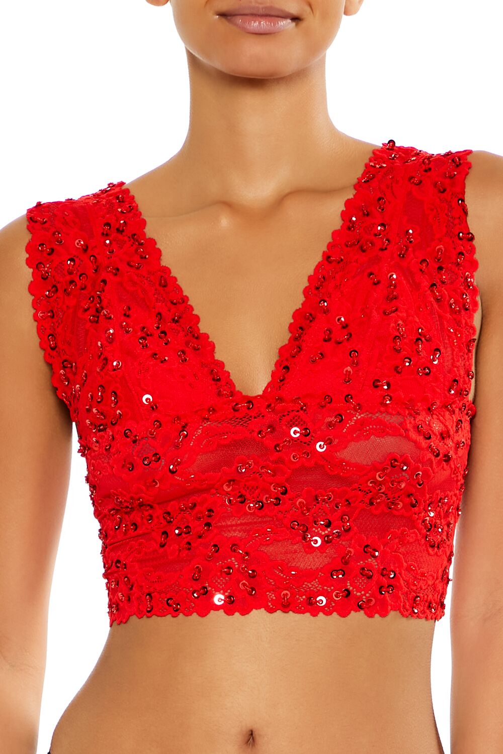 Sequin Lace Lingerie Crop Top | Forever 21 Women
