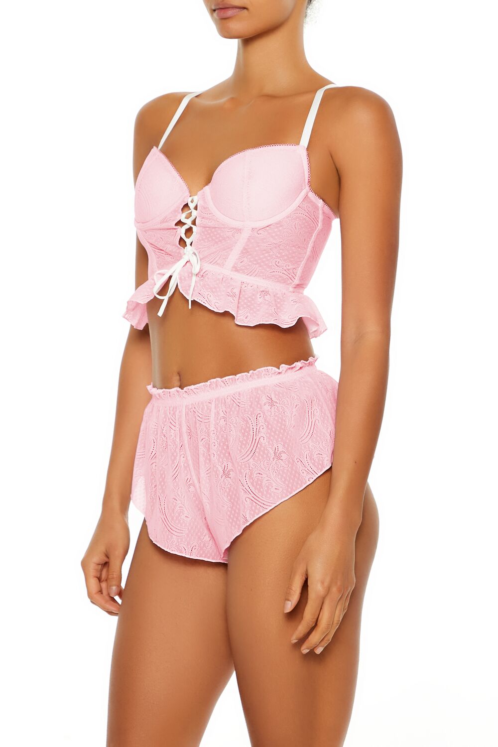 Ruffle Lace-Up Lingerie Corset Cami | Forever 21 Women