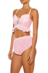 Ruffle Lace-Up Lingerie Corset Cami | Forever 21 Women