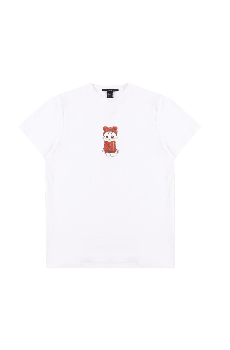 Cat Graphic Tee & Plaid Shorts Pajama Set | Forever 21 Women