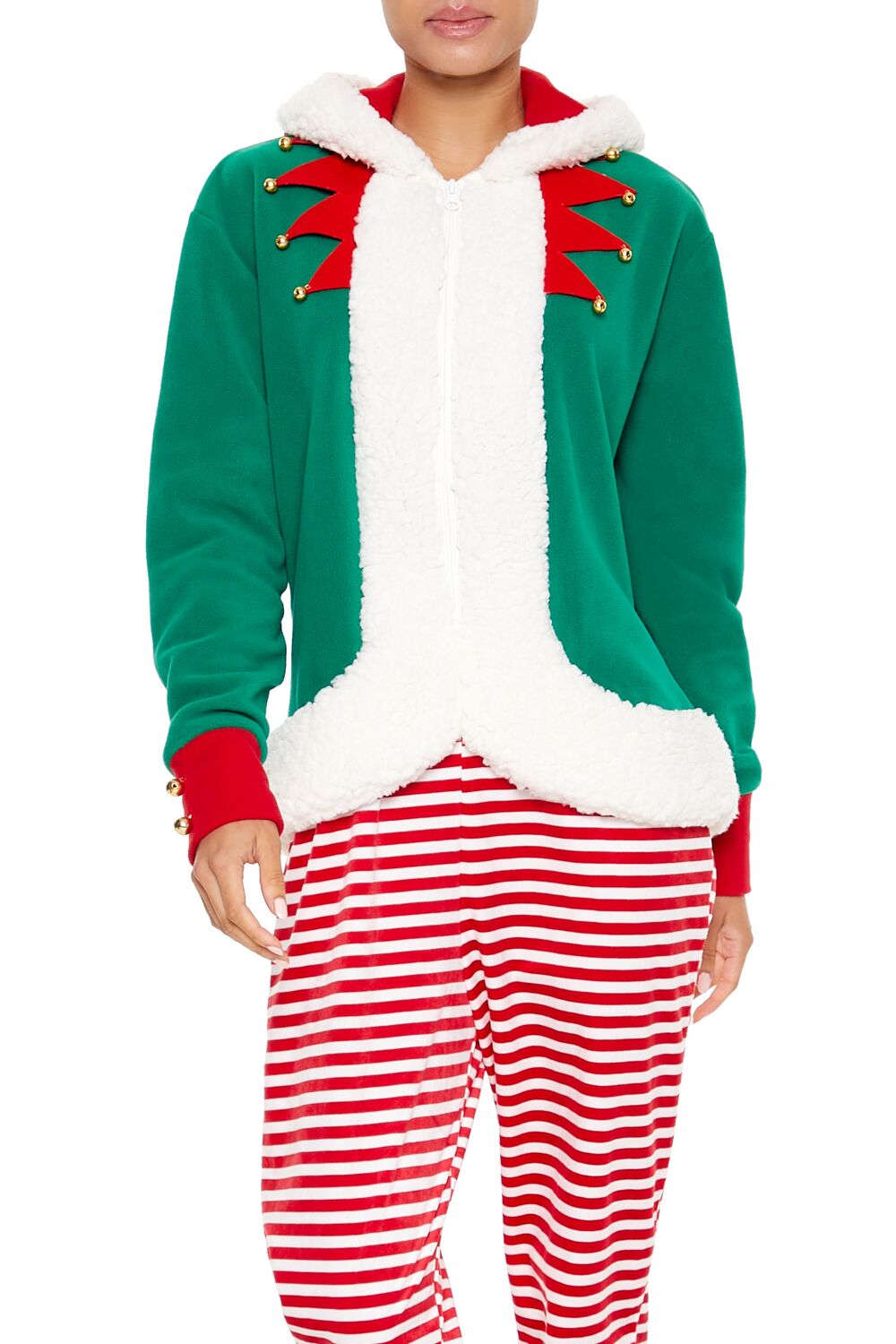 Hooded Elf Pajama Jumpsuit | Forever 21 Women