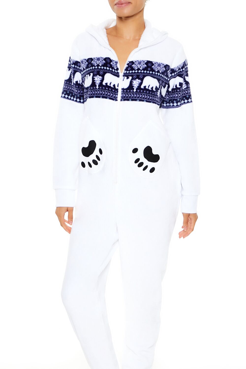 Hooded Polar Bear Jumpsuit | Forever 21 Women