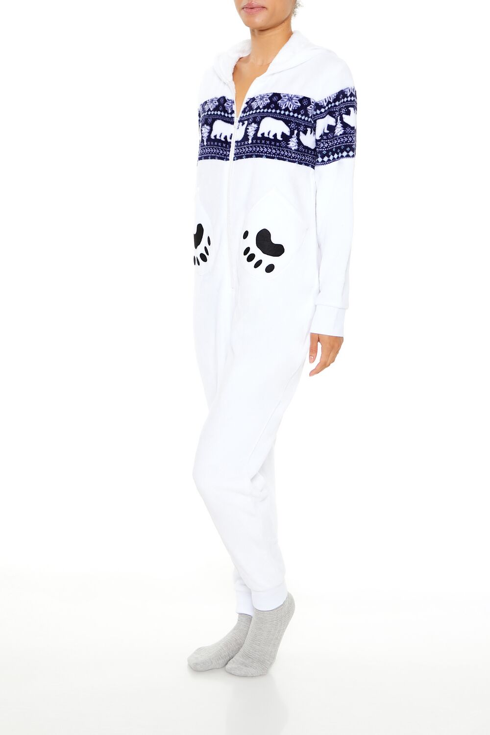 Hooded Polar Bear Jumpsuit | Forever 21 Women