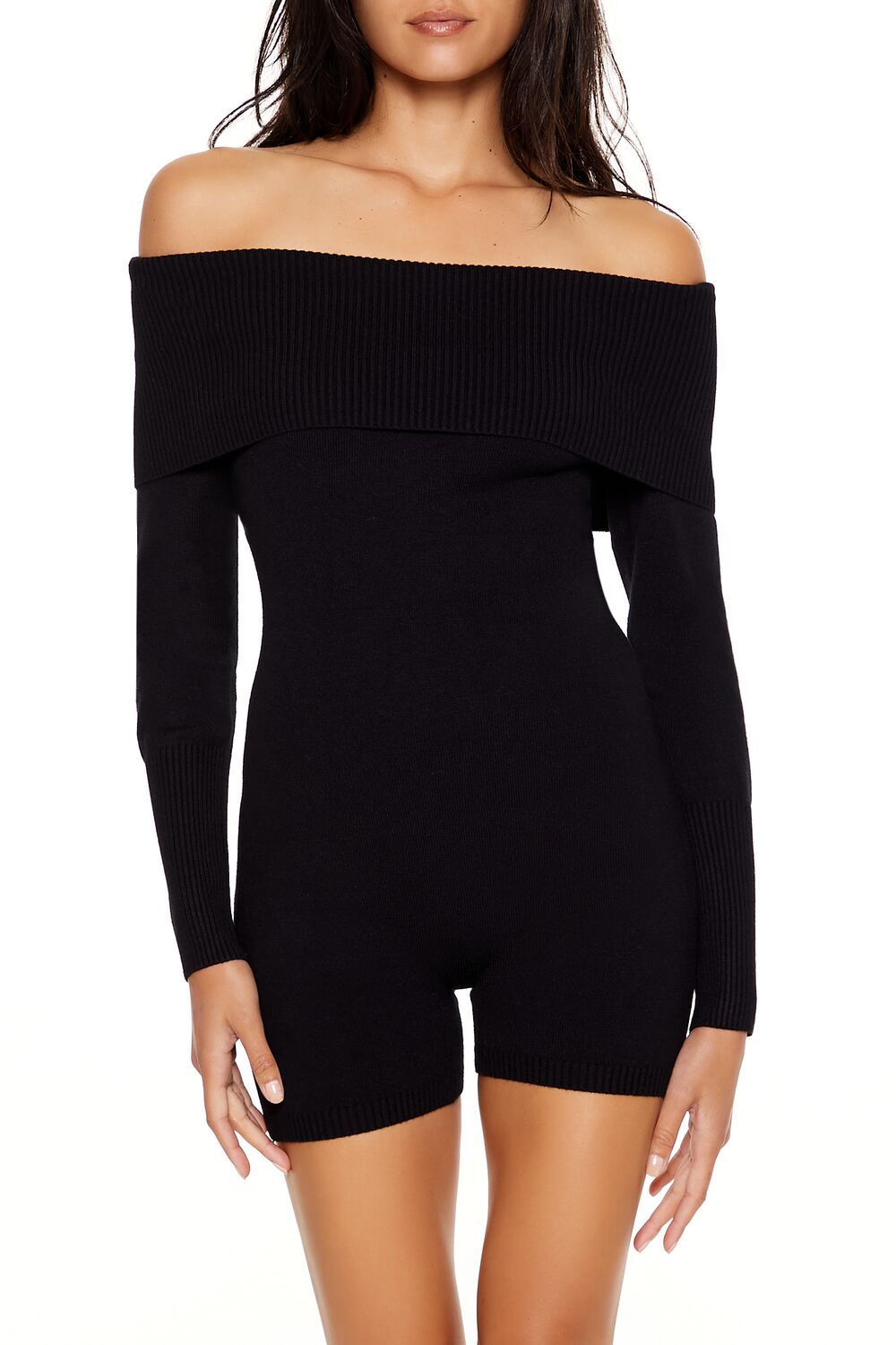 Sweater-Knit Off-the-Shoulder Romper | Forever 21 Women