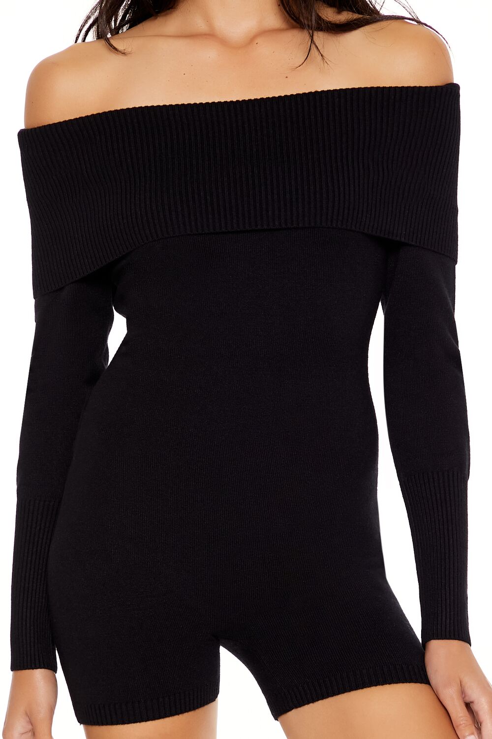 Sweater-Knit Off-the-Shoulder Romper | Forever 21 Women