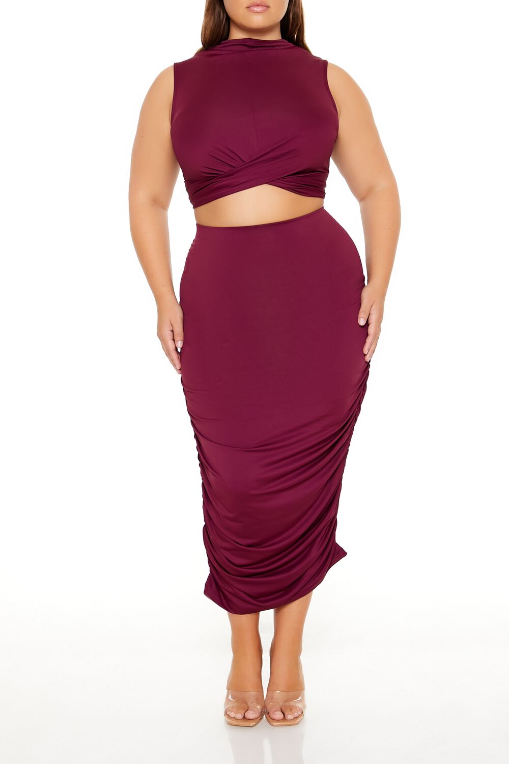 Plus Size Ruched Crop Top & Skirt Set | Forever 21 Women