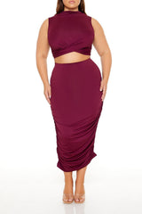 Plus Size Ruched Crop Top & Skirt Set | Forever 21 Women