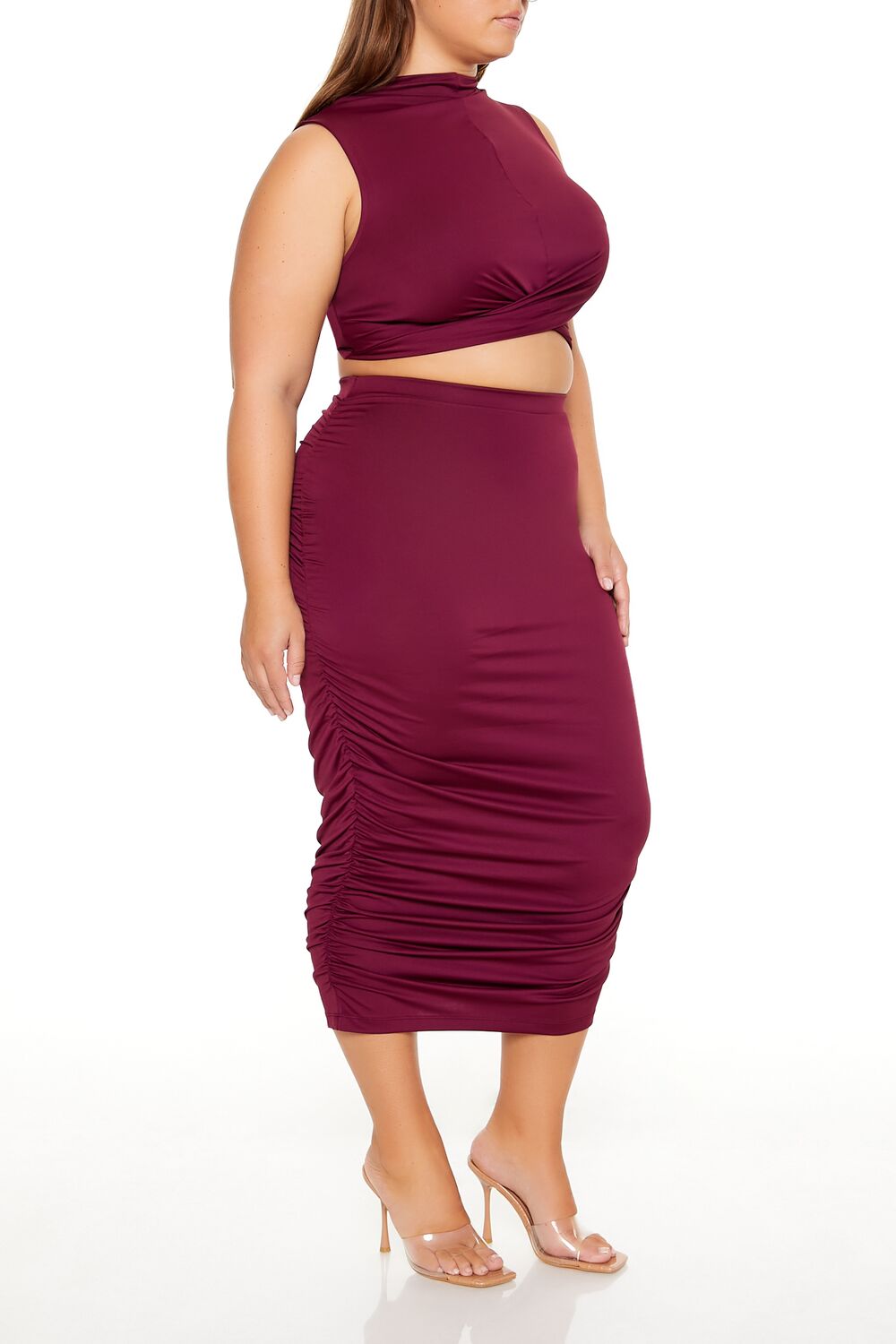 Plus Size Ruched Crop Top & Skirt Set | Forever 21 Women