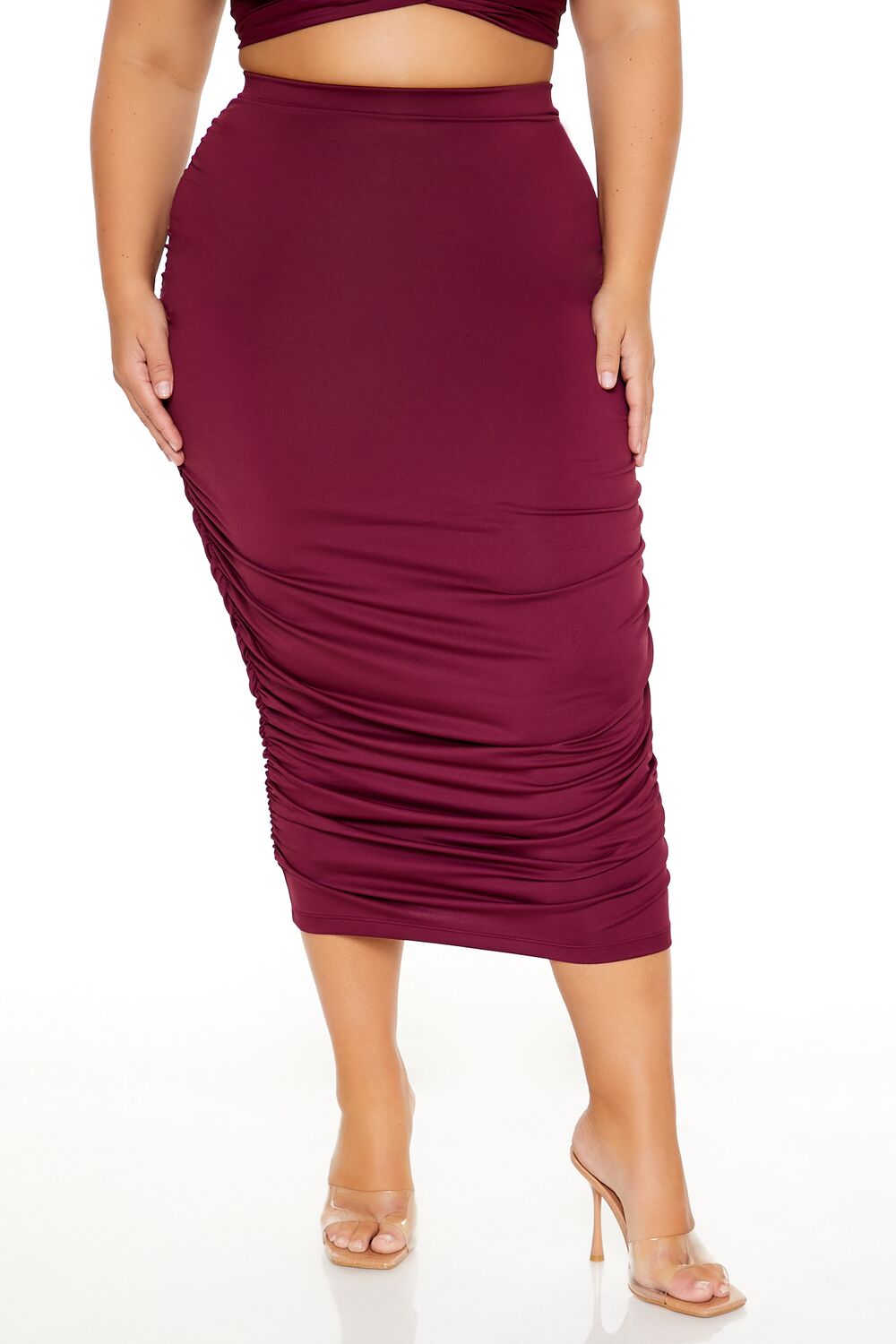 Plus Size Ruched Crop Top & Skirt Set | Forever 21 Women