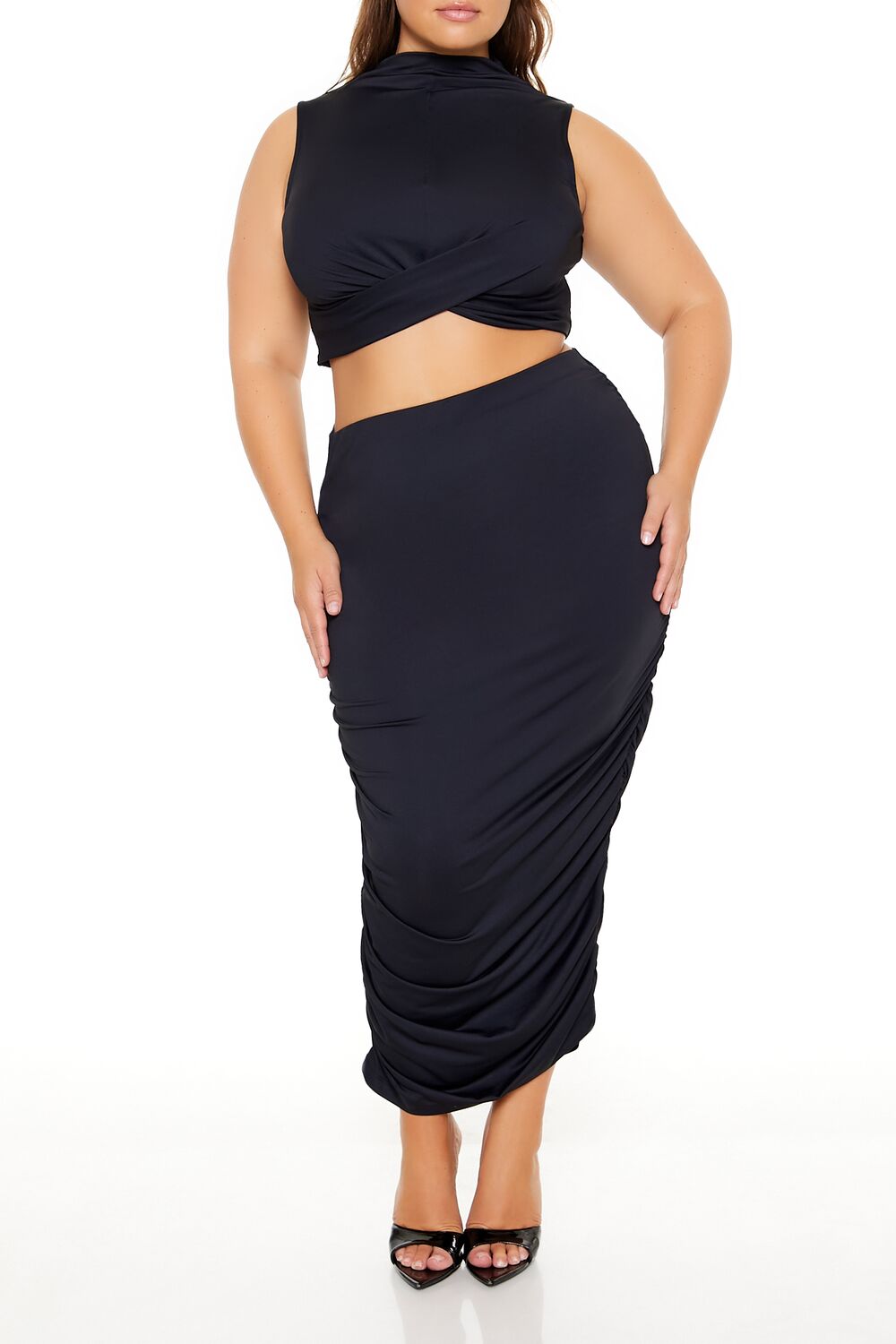 Plus Size Ruched Crop Top & Skirt Set | Forever 21 Women