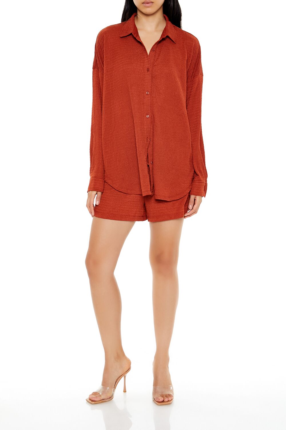 Textured Shirt & Shorts Set | Forever 21 Women