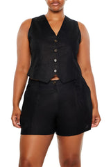 Plus Size Linen-Blend Vest & Shorts Set | Forever 21 Women