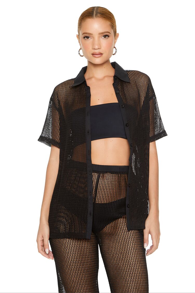Sheer Crochet Shirt & Pants Set | Forever 21 Women