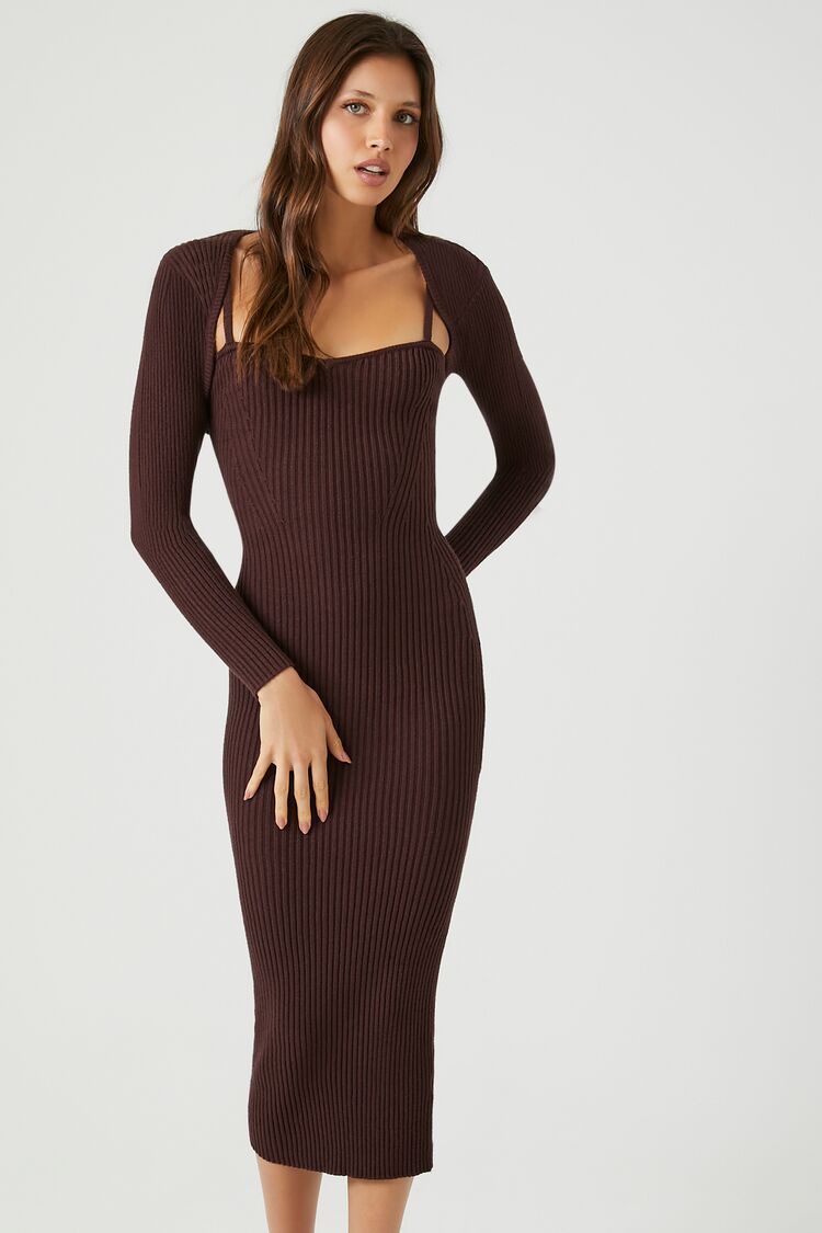 Midi Dress & Shrug Sweater Set | Forever 21 Women
