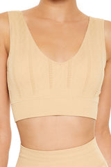 Seamless Cable Knit Sports Bra | Forever 21 Women