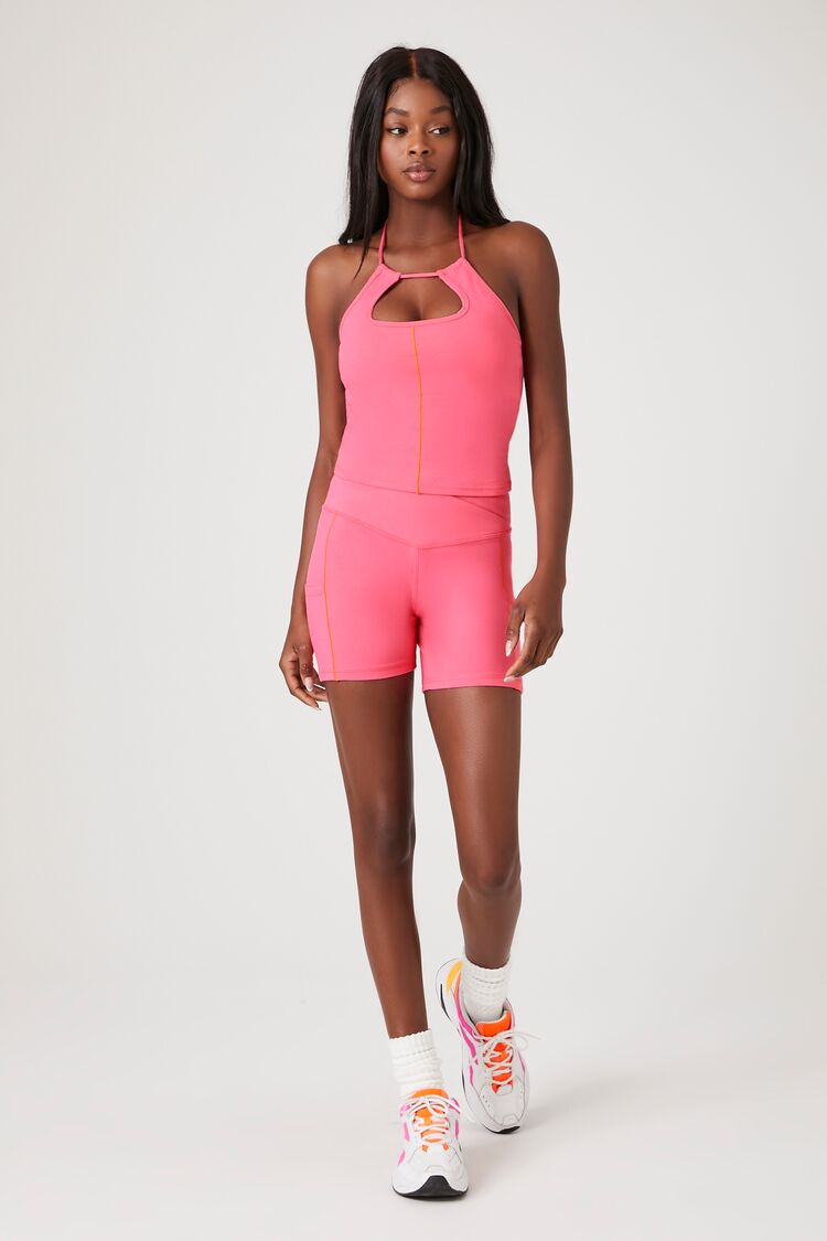 Active Contrast-Seam Halter Top | Forever 21 Women