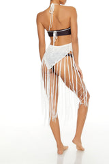 Crochet Tie-Back Fringe Swim Cover-Up Midi Dress | Forever 21 Women