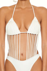 Macrame Halter Monokini One-Piece Swimsuit | Forever 21 Women