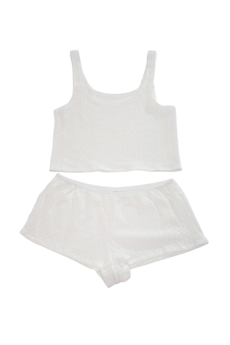 Textured Crop Top & Shorts Swim Cover-Up Set | Forever 21 Women