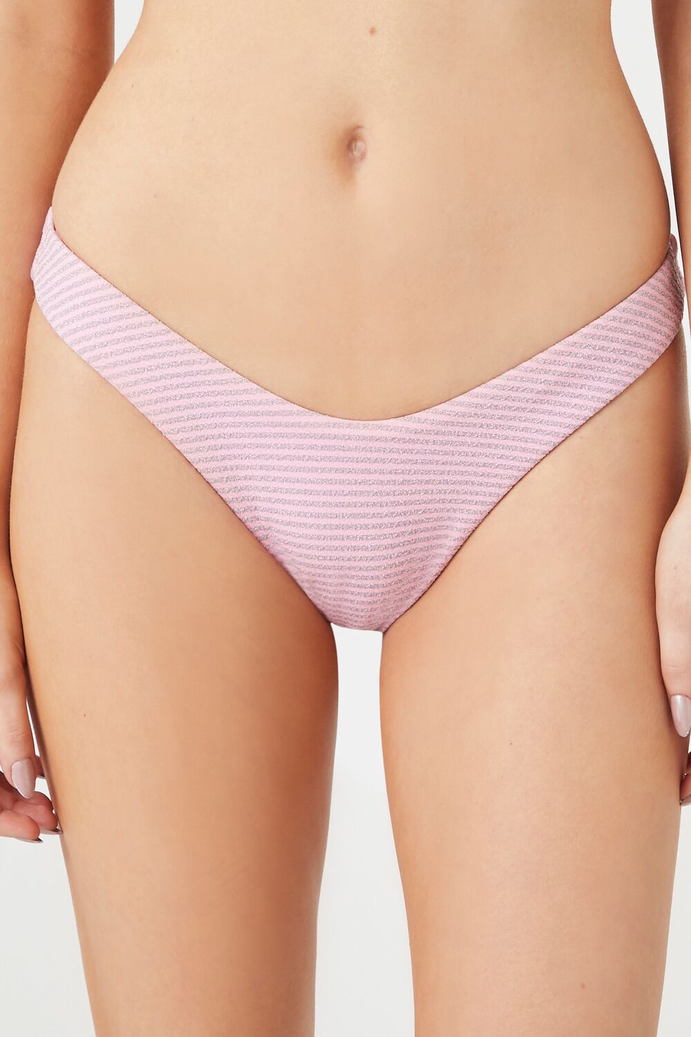 Shimmer Cheeky Striped Bikini Bottoms | Forever 21 Women