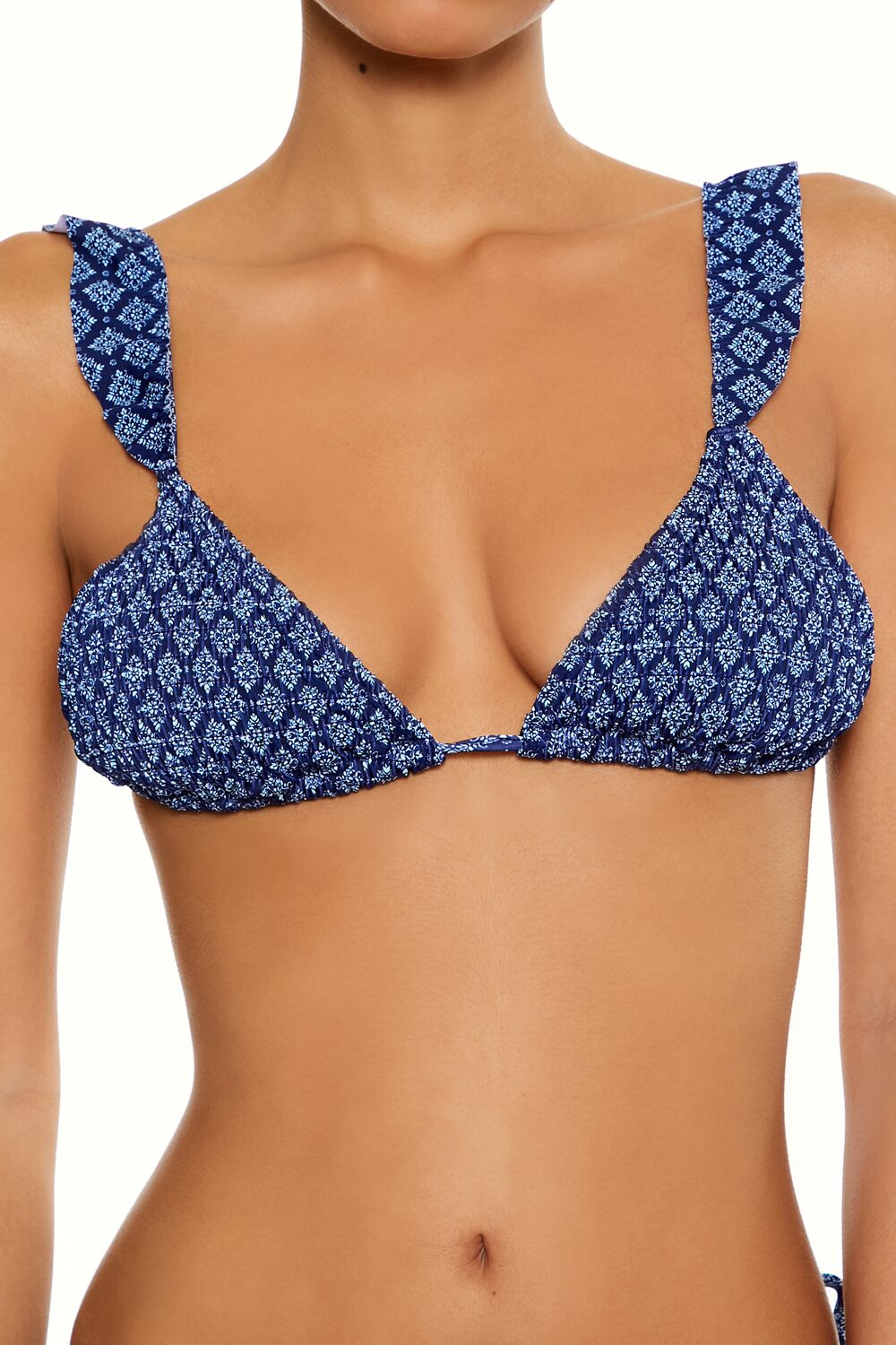 Smocked Triangle Tile Bikini Top | Forever 21 Women