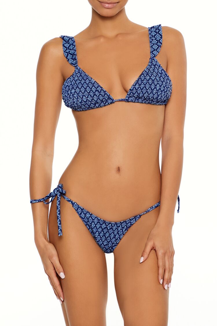 Smocked Triangle Tile Bikini Top | Forever 21 Women