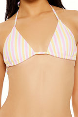Essentials Multi-Stripe Triangle Bikini Top | Forever 21 Women