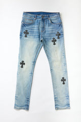 F21 Men Cross Embroidered Skinny Jeans | Forever 21 Men