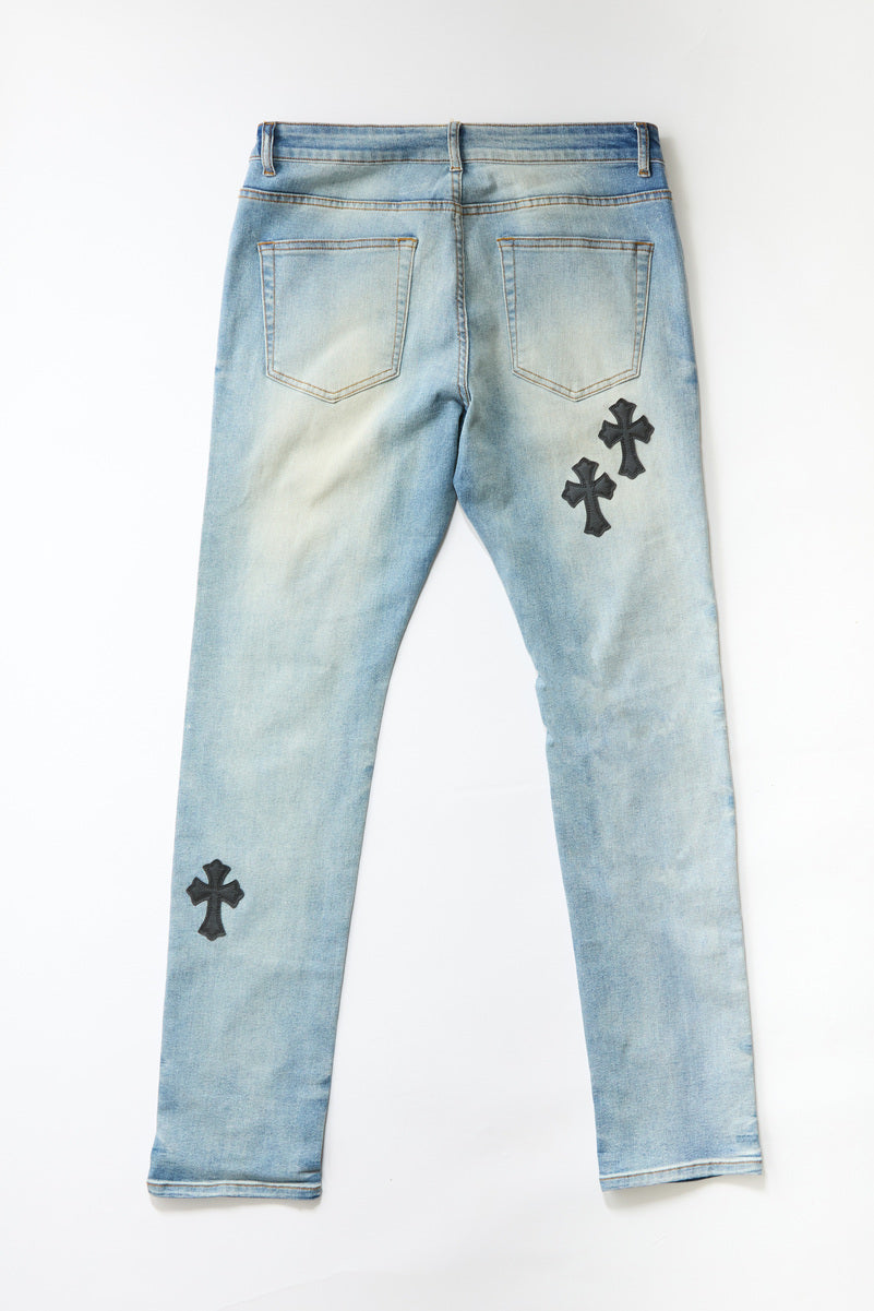 F21 Men Cross Embroidered Skinny Jeans | Forever 21 Men