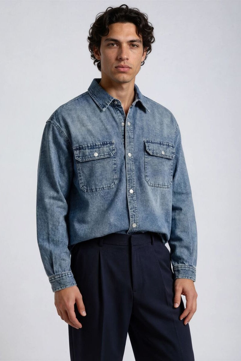 F21 Men Denim Shirt | Forever 21 Men