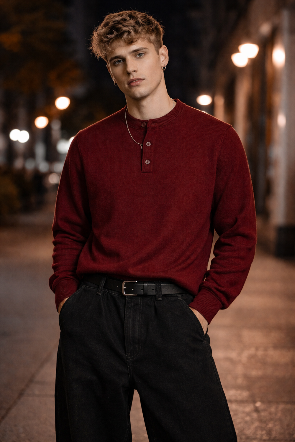 Long-Sleeve Henley Sweater | Forever 21 Men