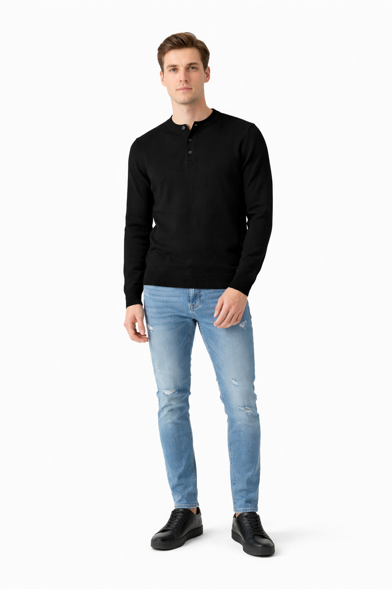 Long-Sleeve Henley Sweater | Forever 21 Men