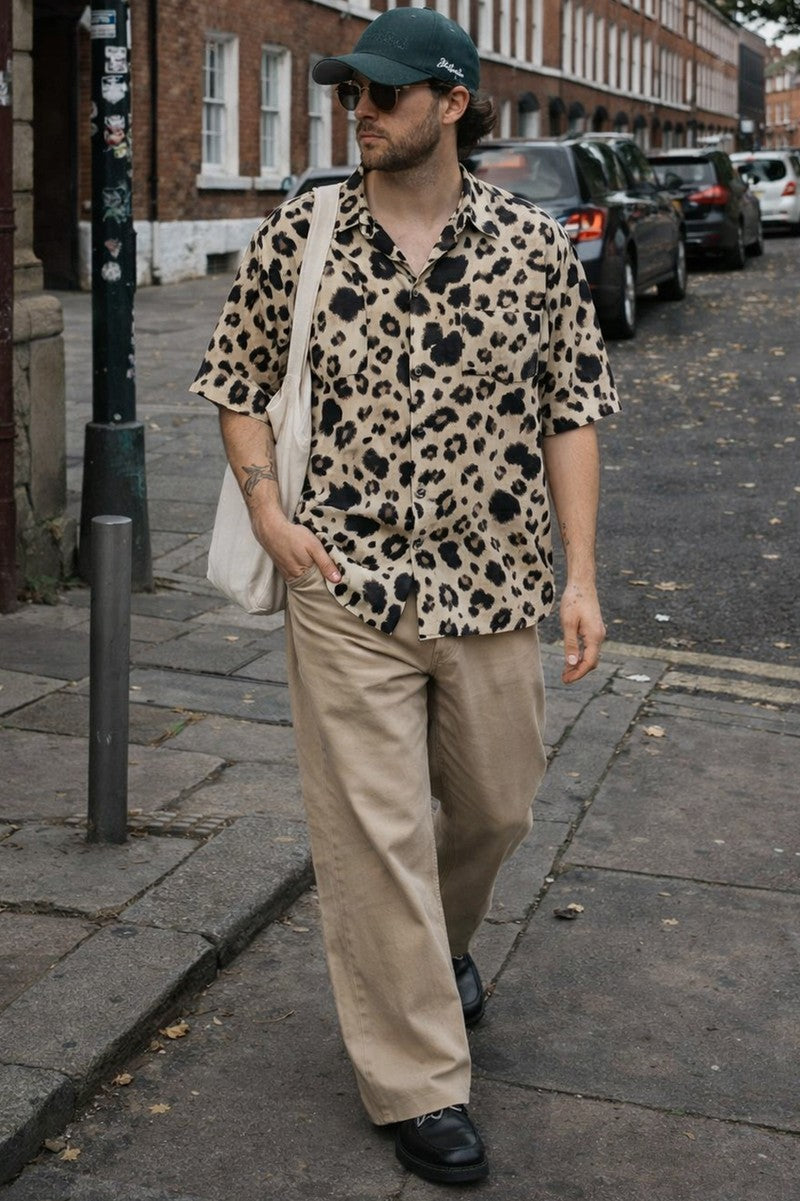 Leopard Print Button-Front Shirt | Forever 21 Men