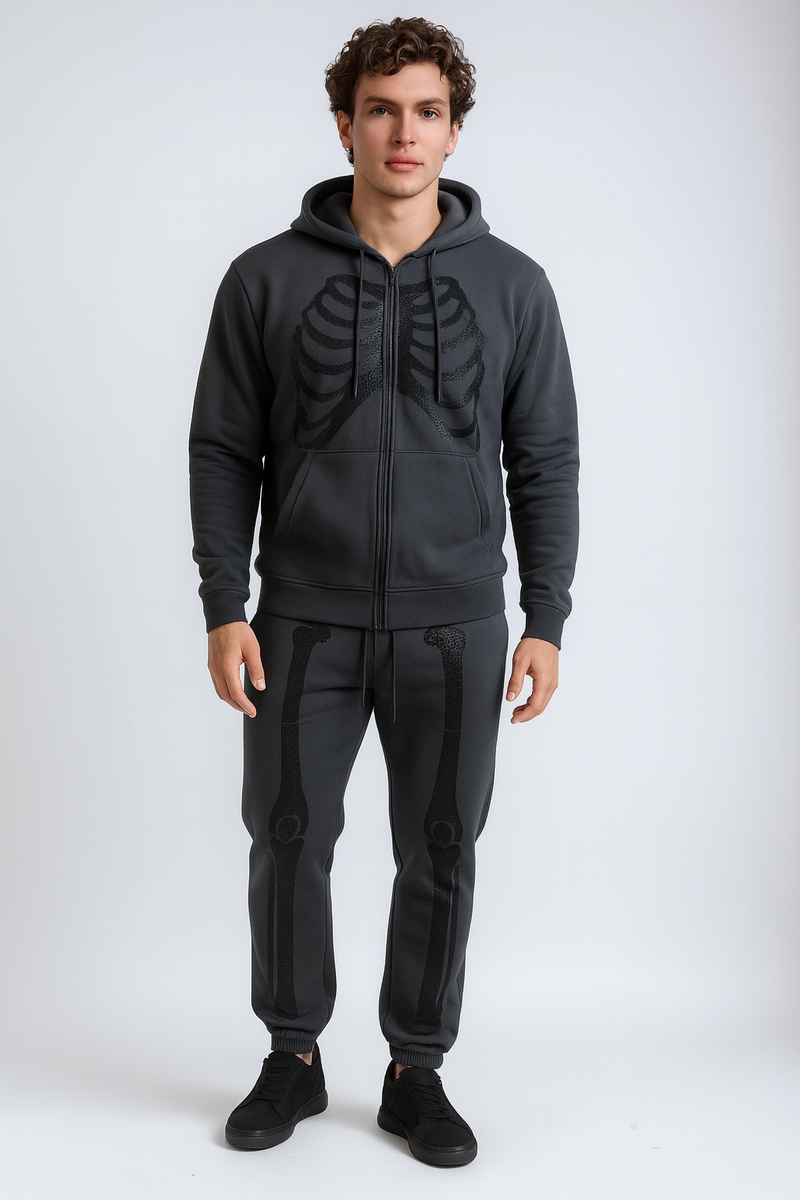 Skeleton Graphic Zip-Up Hoodie | Forever 21 Men
