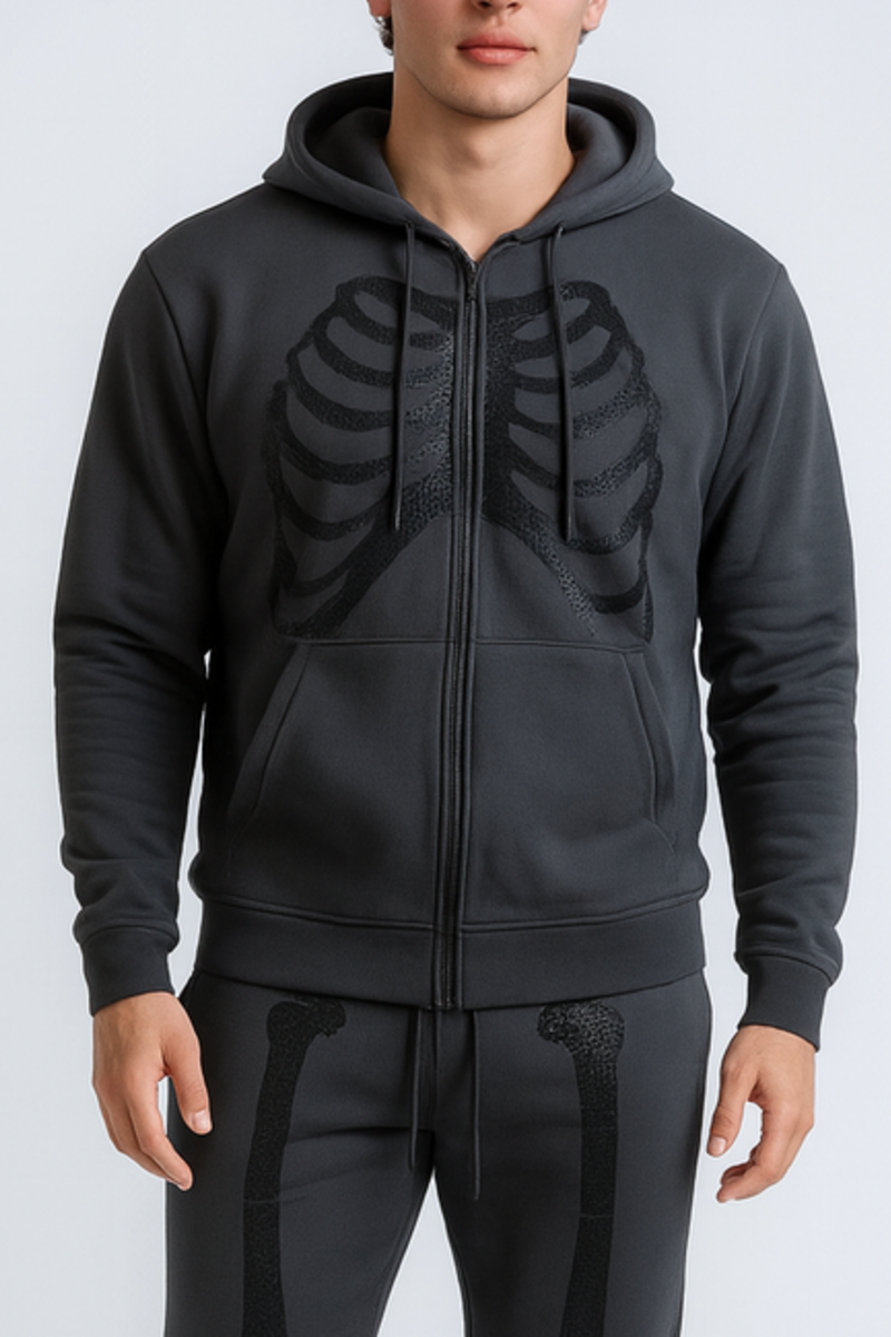 Skeleton Graphic Zip-Up Hoodie | Forever 21 Men