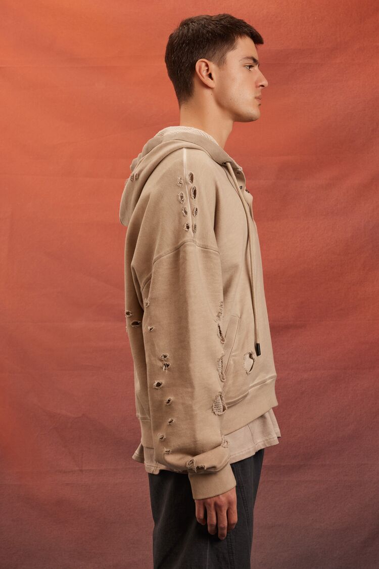 Unisex Rebel Moon Distressed Hoodie | Forever 21 Men