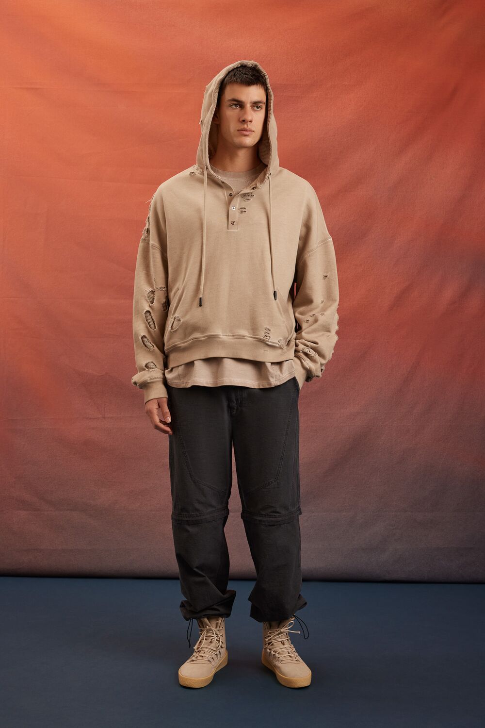 Unisex Rebel Moon Distressed Hoodie | Forever 21 Men
