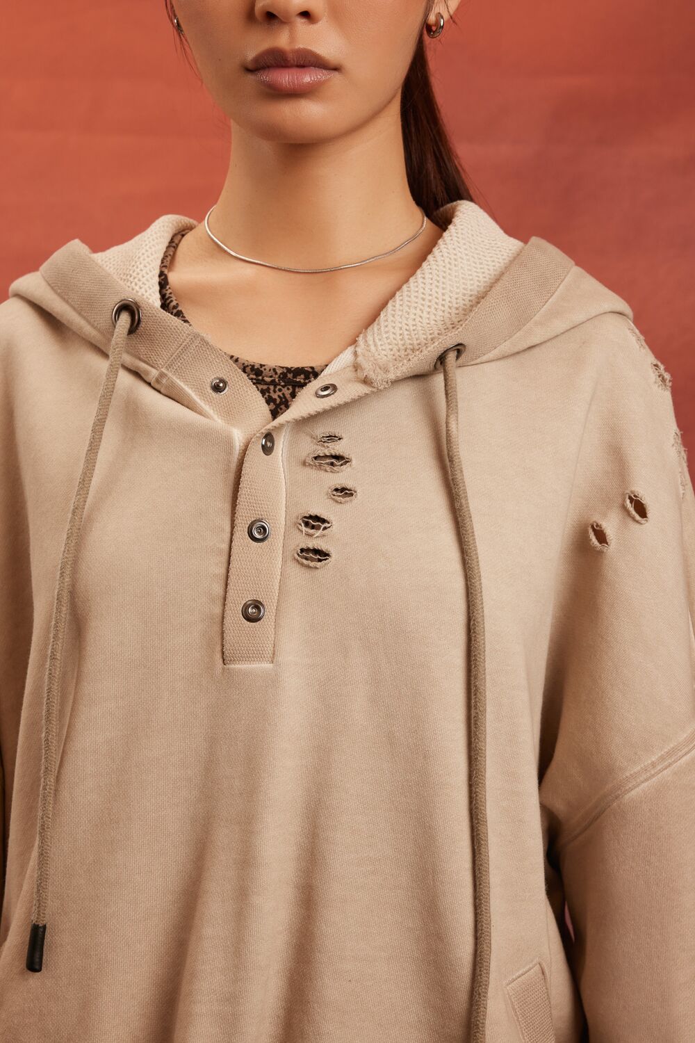 Unisex Rebel Moon Distressed Hoodie | Forever 21 Men