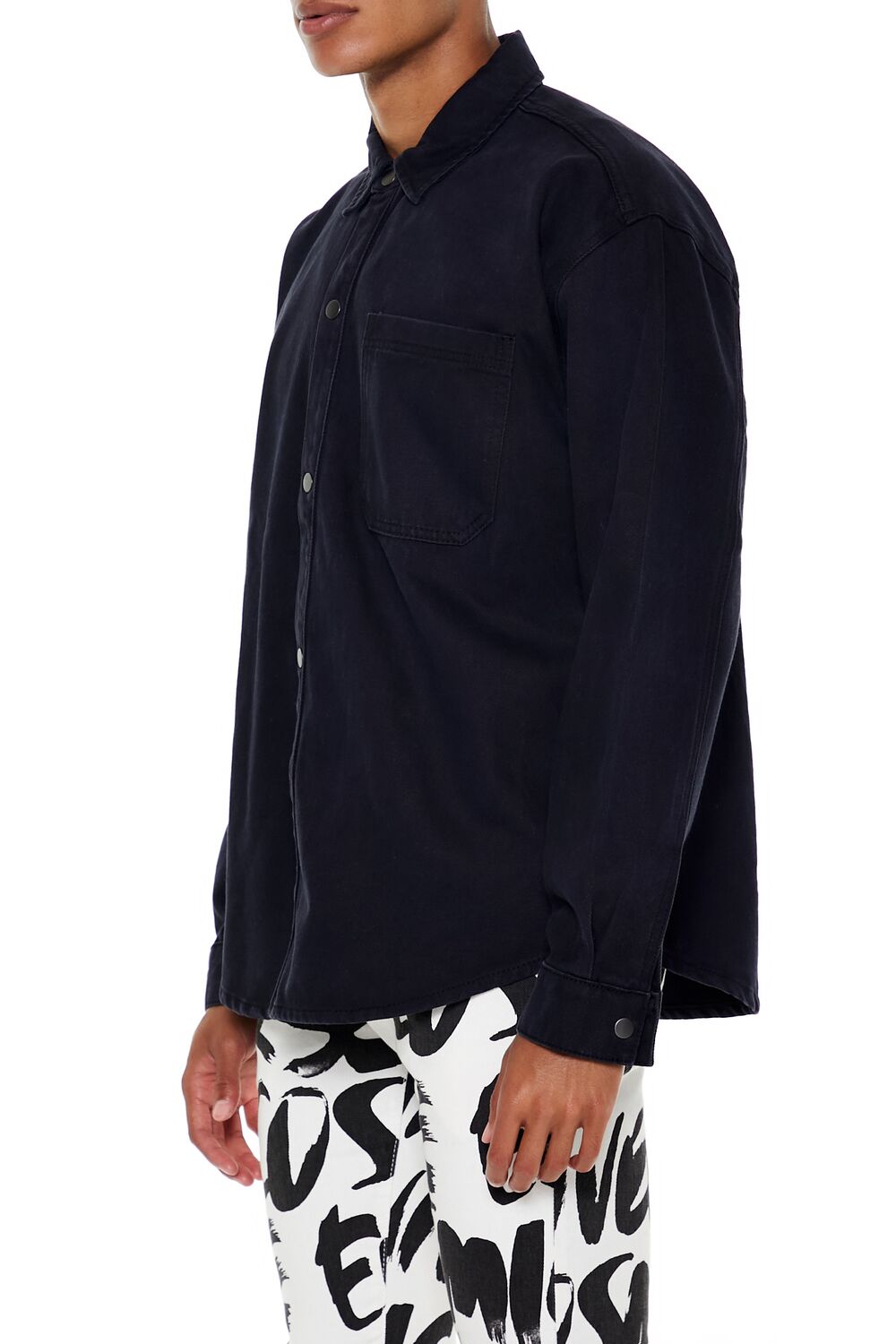 Cotton Curved-Hem Shirt | Forever 21 Men