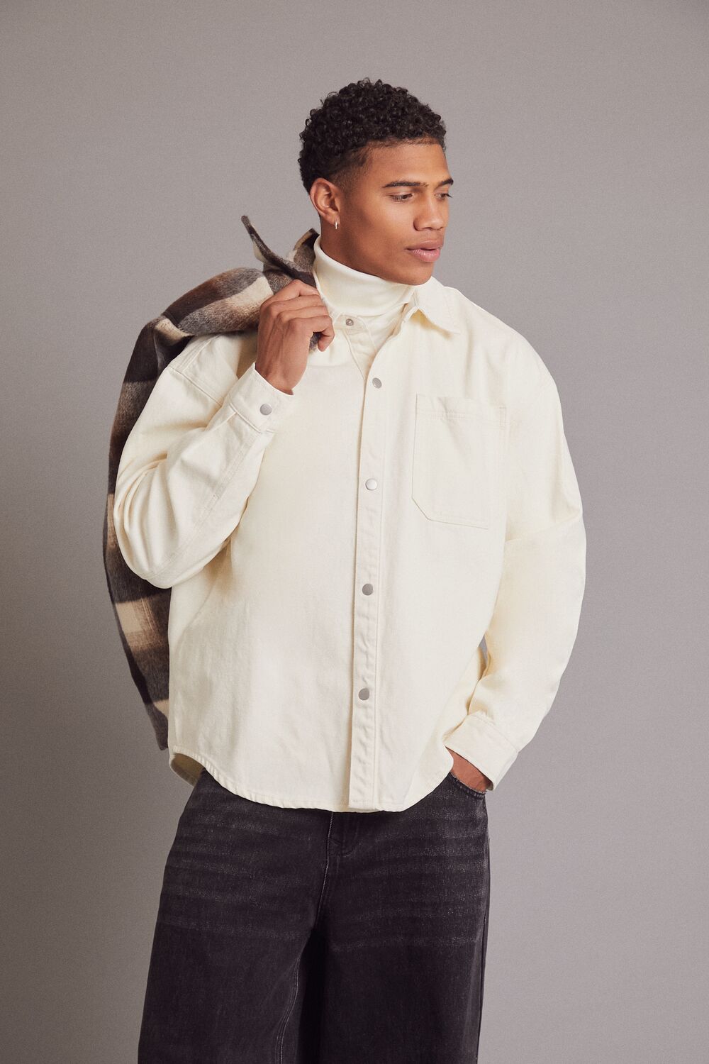 Cotton Curved-Hem Shirt | Forever 21 Men