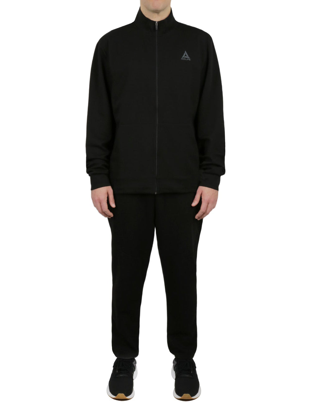 Big & Tall Fully Open Zipper Tracksuit in Black | Forever 21 Men