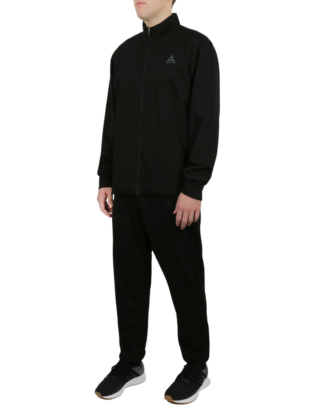 Big & Tall Fully Open Zipper Tracksuit in Black | Forever 21 Men