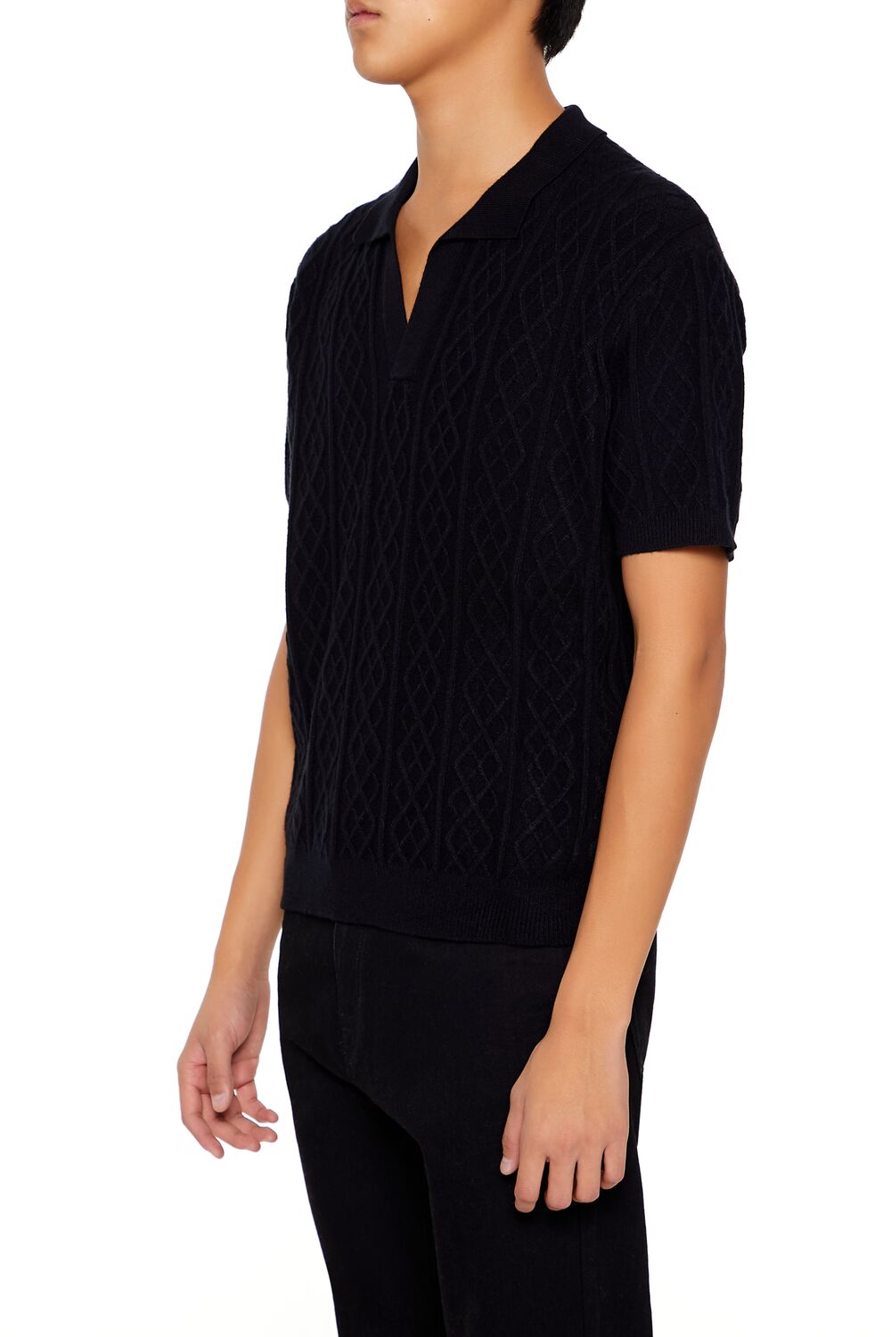 Geo Sweater-Knit Polo Shirt | Forever 21 Men