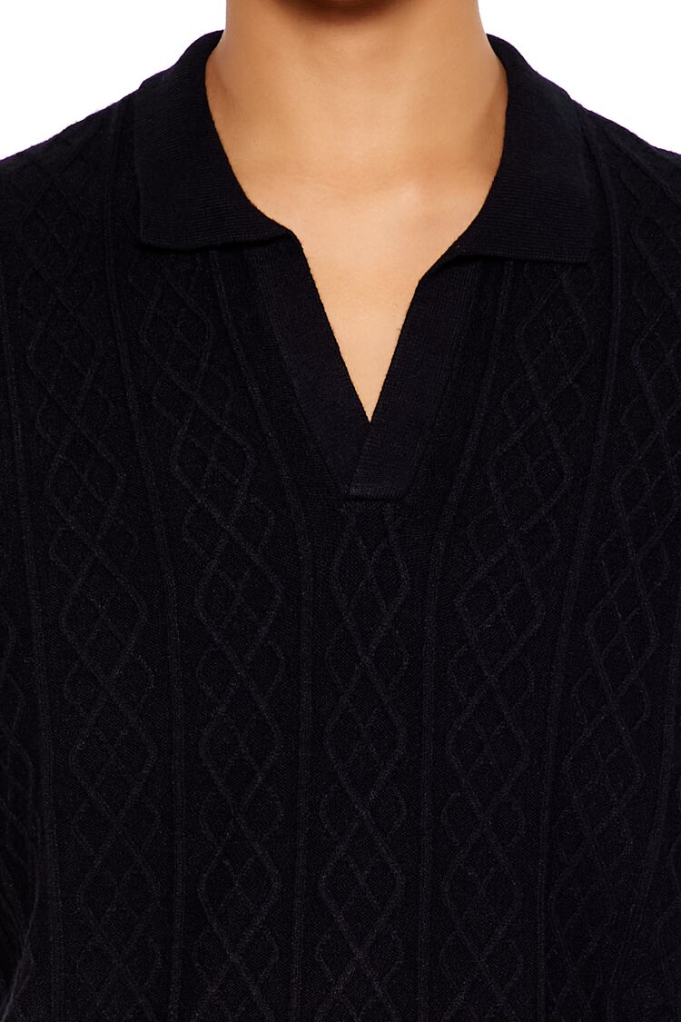 Geo Sweater-Knit Polo Shirt | Forever 21 Men