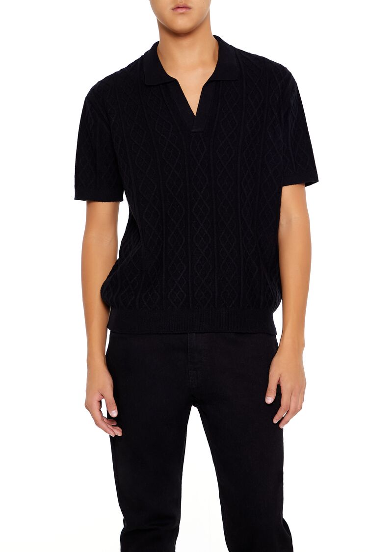 Geo Sweater-Knit Polo Shirt | Forever 21 Men