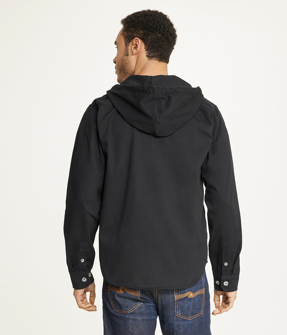 Men's Long Sleeve Hooded Shirt Jacket: Stretch Twill | Forever 21 Men
